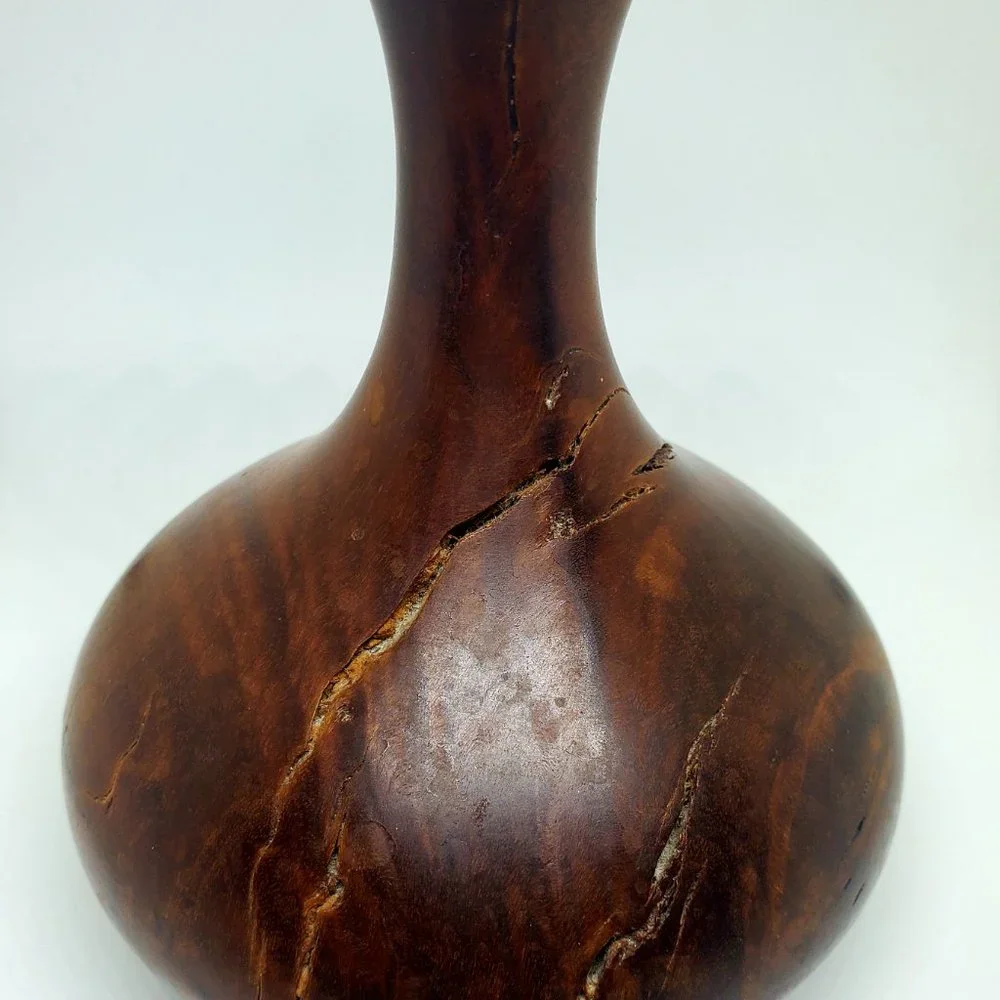 Lane Phillips Signed Turned Lilac Wood Vase June 1990 Studio Art Vessel #158